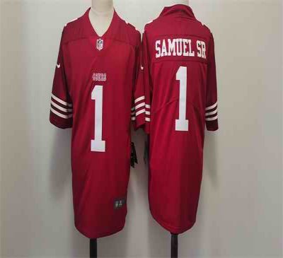 Men's San Francisco 49ers #1 Deebo Samuel SR Red Vapor Untouchable Limited Stitched Football Jersey