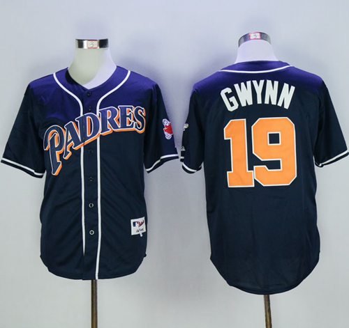 Padres #19 Tony Gwynn Navy Blue 1998 Turn Back The Clock Stitched MLB Jersey