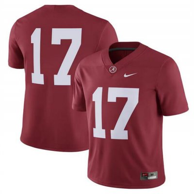 Men's Alabama Crimson Tide #17 Jaylen Waddle Red Stitched Football Jersey