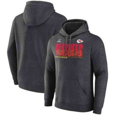 Men's Kansas City Chiefs Charcoal 2024 Playoffs Pullover Hoodie -