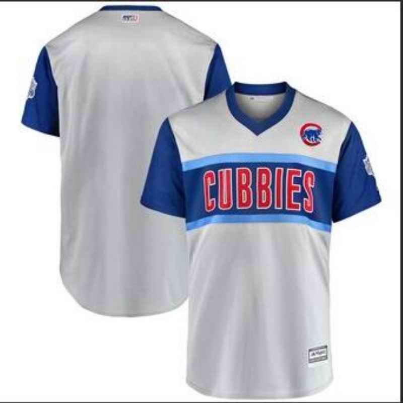 Men's Chicago Cubs Gray 2019 Little League Classic Replica Team Stitched MLB Jersey