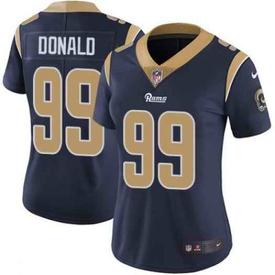 Women's Los Angeles Rams #99 Aaron Donald Navy Vapor Untouchable Limited Stitched NFL Jersey  (Run Small)