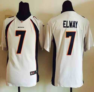 Nike Broncos #7 John Elway White Youth Stitched NFL New Elite Jersey