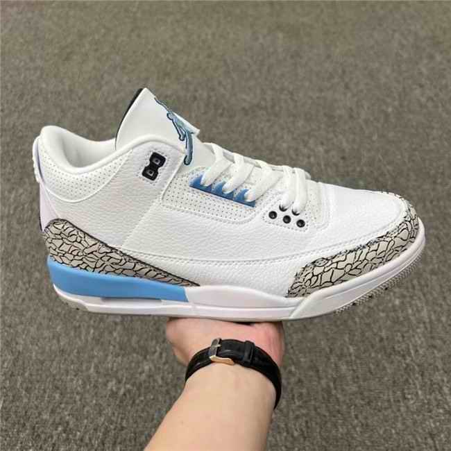 Men's Running weapon Air Jordan 3 White/Bue Shoes 089