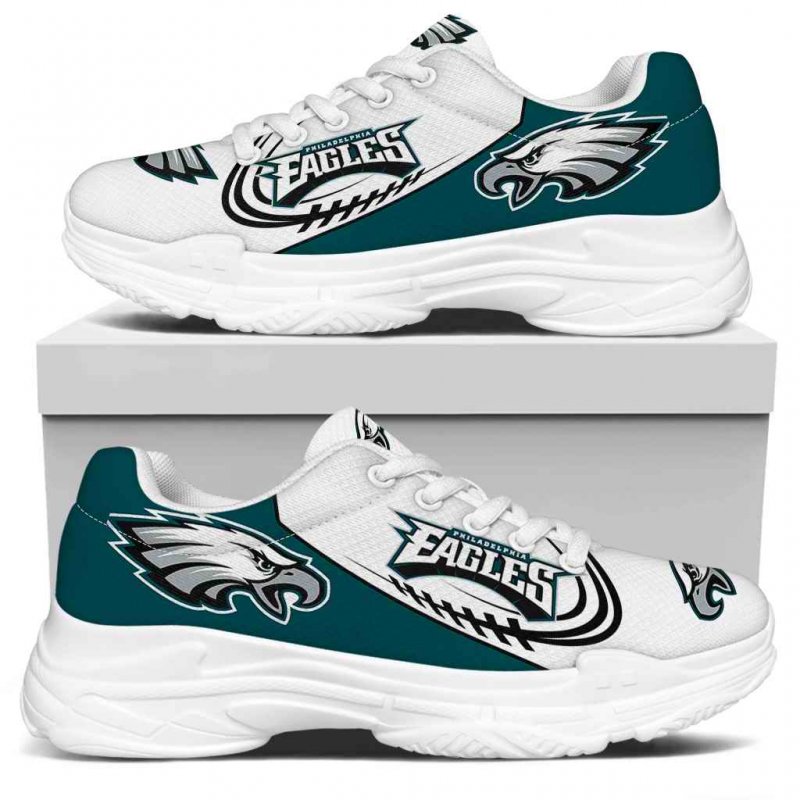 Women's Philadelphia Eagles Edition Chunky Sneakers With Line 004