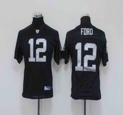 Raiders #12 Jacoby Ford Black Stitched Youth NFL Jersey