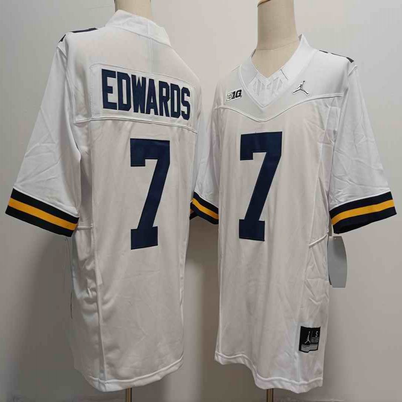 Men's LSU Tigers #7 Donovan Edwards White Stitched Jersey