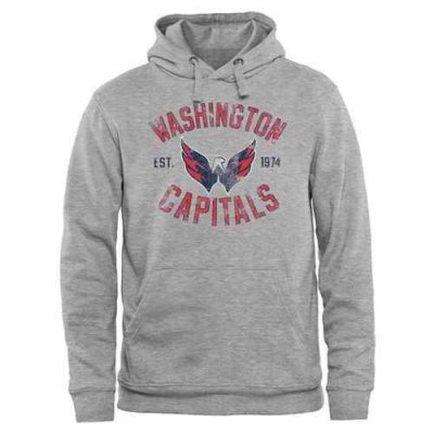 Washington Capitals Heritage Pullover Hoodie Ash