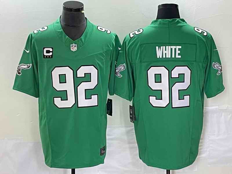 Men's Philadelphia Eagles #92 Reggie White Green 2023 F.U.S.E. With C Patch Vapor Untouchable Stitched Football Jersey