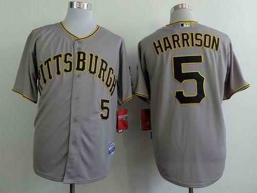 Pirates #5 Josh Harrison Grey Cool Base Stitched MLB Jersey