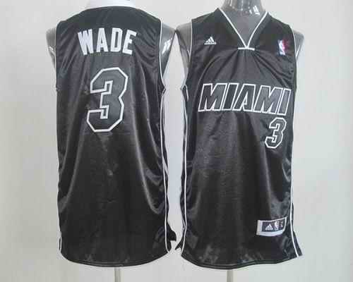 Revolution 30 Heat #3 Dwyane Wade Black/White Stitched NBA Jersey