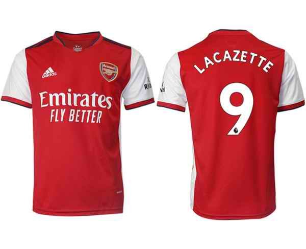 Arsenal F.C #9 Lacazette Red Home Soccer Jersey