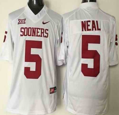 Sooners #5 Durron Neal White XII Stitched NCAA Jersey