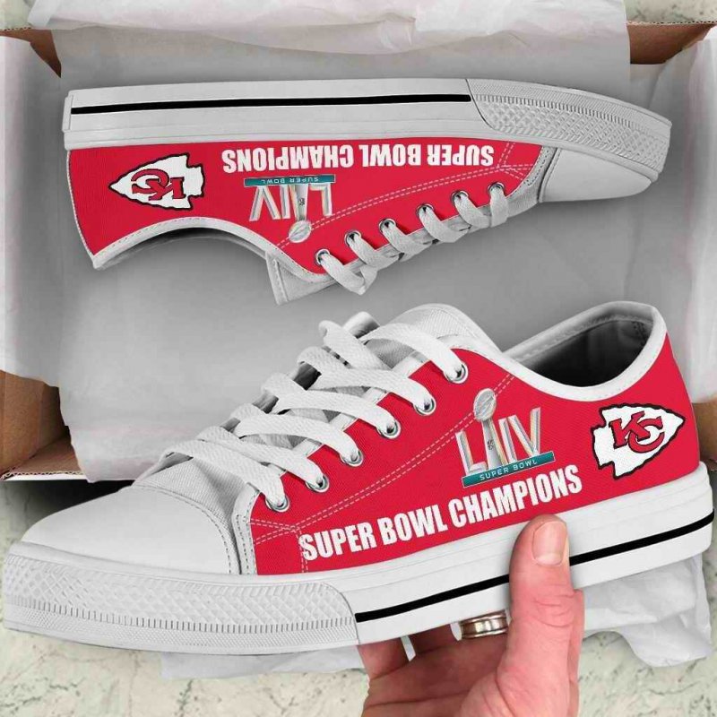 Women's Kansas City Chiefs Repeat Print Low Top Sneakers 007