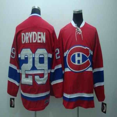 Canadiens #29 Ken Dryden Stitched Red CH CCM Throwback NHL Jersey