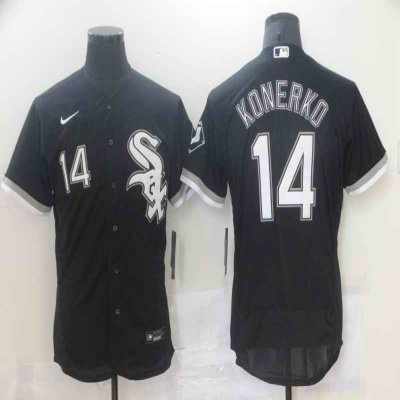 Men's Chicago White Sox #14 Paul Konerko Black Flex Base Stitched Jersey