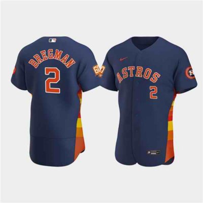 Men's Houston Astros #2 Alex Bregman Navy 60th Anniversary Flex Base Stitched Baseball Jersey