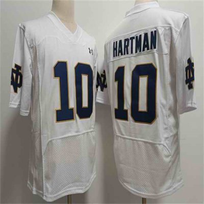 Men's Notre Dame Fighting Irish  #10 Sam Hartman White With Name Stitched Jersey