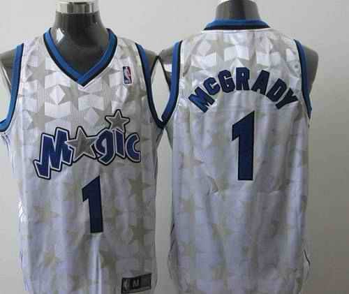 Magic #1 Tracy Mcgrady White Star Limited Edition Stitched NBA Jersey