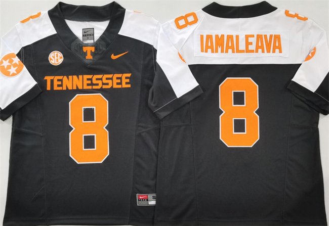 Men's Tennessee Volunteers #8 Nico Iamaleava Black/White F.U.S.E. Stitched Jersey