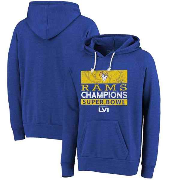 Men's Los Angeles Rams 2022 Royal Super Bowl LVI Champions Pullover Hoodie