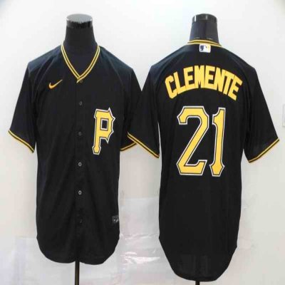 Men's Pittsburgh Pirates #21 Roberto Clemente Black Cool Base Stitched MLB Jersey