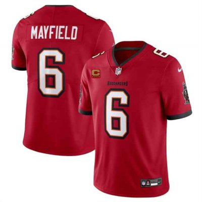 Men's Tampa Bay Buccaneers #6 Baker Mayfield Red 2024 With 4-Star C Patch Vapor Untouchable Limited Stitched Jersey