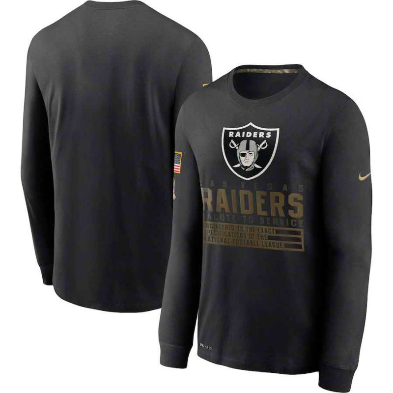 Men's Las Vegas Raiders 2020 Black Sideline Impact Legend Performance Long Sleeve T-Shirt