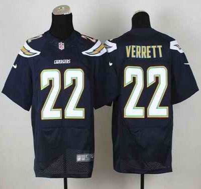 Nike Chargers #22 Jason Verrett Navy Blue Team Color Men's Stitched NFL New Elite Jersey