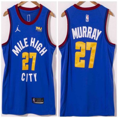 Men's Denver Nuggets #27 Jamal Murray Blue Stitched Jersey