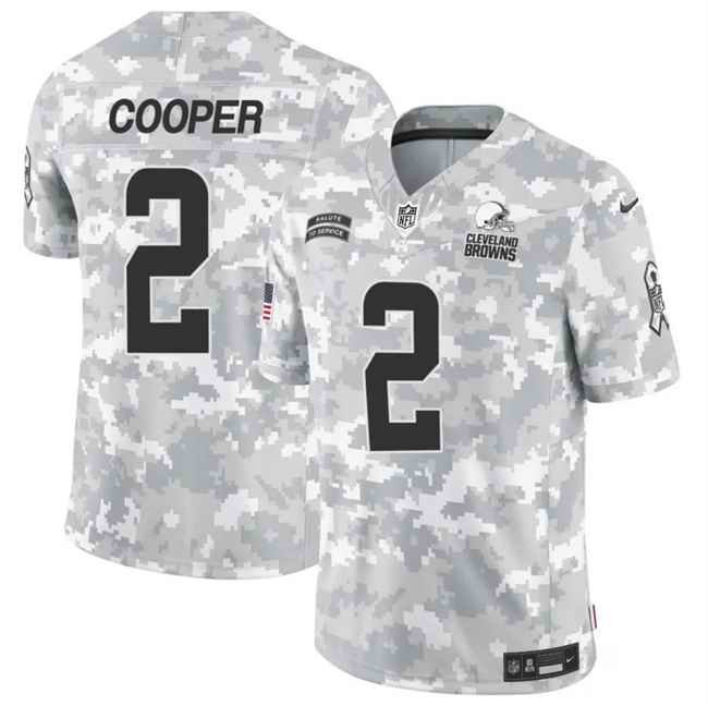 Men's Cleveland Browns #2 Amari Cooper 2024 F.U.S.E Arctic Camo Salute to Service Limited Stitched Football Jersey