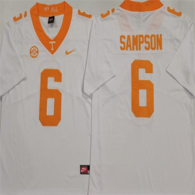 Men's Tennessee Volunteers #6 Dylan Sampson White  Stitched Jersey