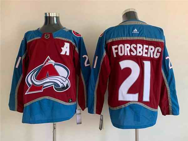 Men's Colorado Avalanche #21 Peter Forsberg Burgundy Stitched Jersey