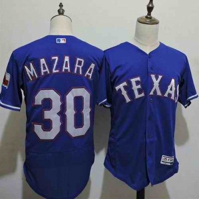 Rangers #30 Nomar Mazara Blue Flexbase Authentic Collection Stitched MLB Jersey