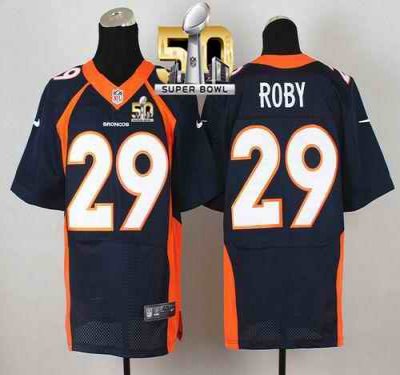 Nike Broncos #29 Bradley Roby Navy Blue Alternate Super Bowl 50 Men's Stitched NFL New Elite Jersey