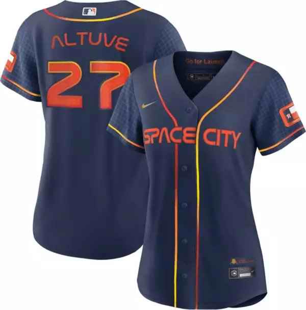 Women's Houston Astros #27 Jose Altuve 2022 Navy City Connect Stitched Jersey(Run Small)