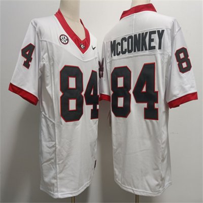 Georgia Bulldogs #84 Ladd McConkey White F.U.S.E Stitched Jersey