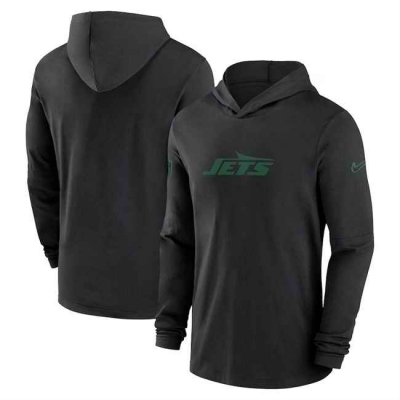 Men's New York Jets Black Sideline Performance Hoodie