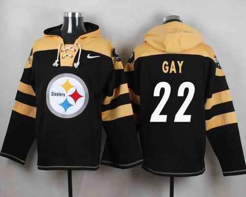 Nike Steelers #22 William Gay Black Player Pullover NFL Hoodie