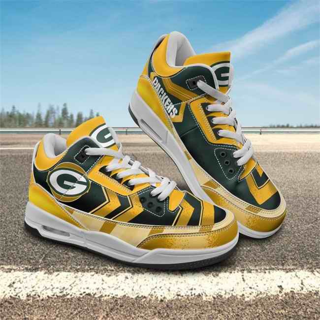 Men's Green Bay Packers Air Jordan 3 Sneakers/Shoes 001