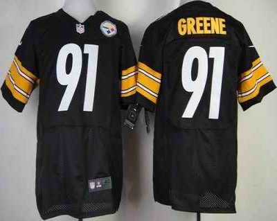 Nike Steelers #91 Kevin Greene Black Team Color Men's Stitched NFL Elite Jersey