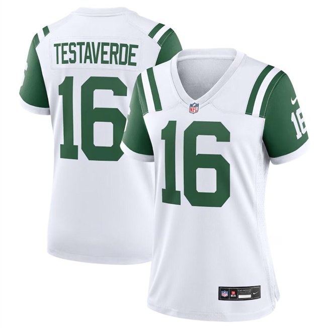 Women's New York Jets #16 Vinny Testaverde White Classic Alternate Stitched Jersey(Run Small)