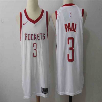 Men's Nike Houston Rockets #3 Chris Paul White Stitched NBA Jersey