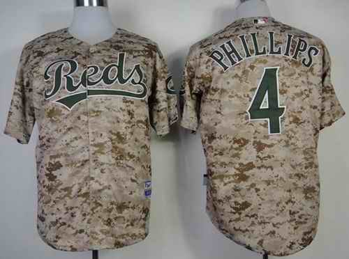 Reds #4 Brandon Phillips Camo Alternate Cool Base Stitched MLB Jersey