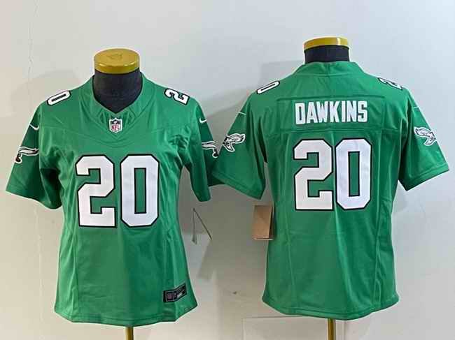 Youth Philadelphia Eagles #20 Brian Dawkins Kelce Green 2023 F.U.S.E. Stitched Football Jersey