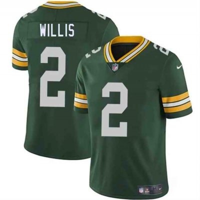 Men's Green Bay Packers #2 Malik Willis Green Vapor Limited Stitched Football Jersey