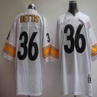 Mitchell & Ness Steelers #36 Jerome Bettis White Stitched Throwback NFL Jersey