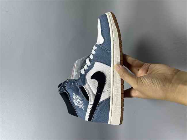 Women Running Weapon Air Jordan 1 Blue/White Shoes 497