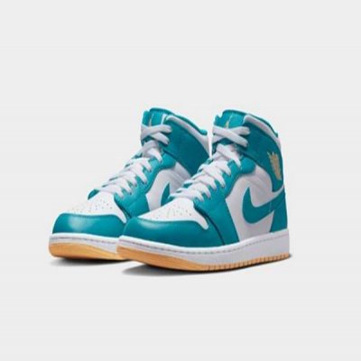 Men's Running Weapon Air Jordan 1 Teal White Shoes 0428