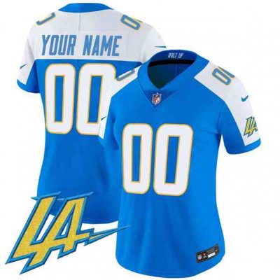 Women's Los Angeles Chargers Customized Blue/White 2024  V2 Limited Alternate Stitched Football Jersey(Run Small)